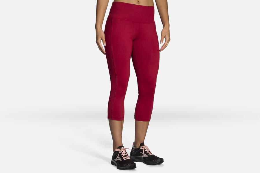 Womens Brooks Greenlight Capri Bottoms Beet | 504391-VAR